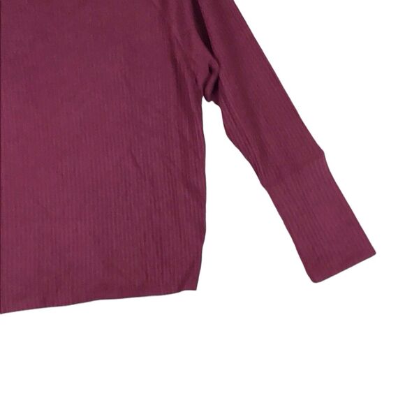 Bobeau Women’s Small Red Cowl Neck Long Sleeve Blouse Soft Stretch Waffle Knit - Picture 4 of 15